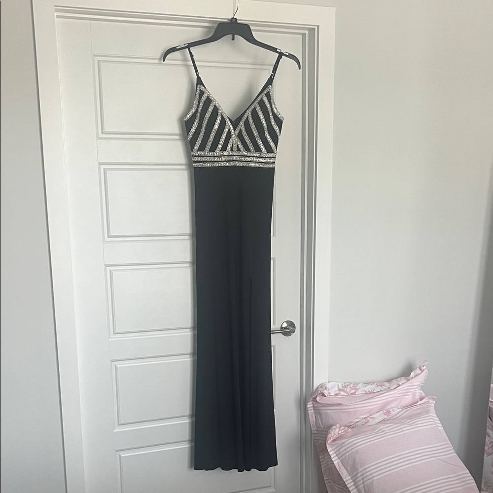 Blondie Nites Black and Silver Glam Dress